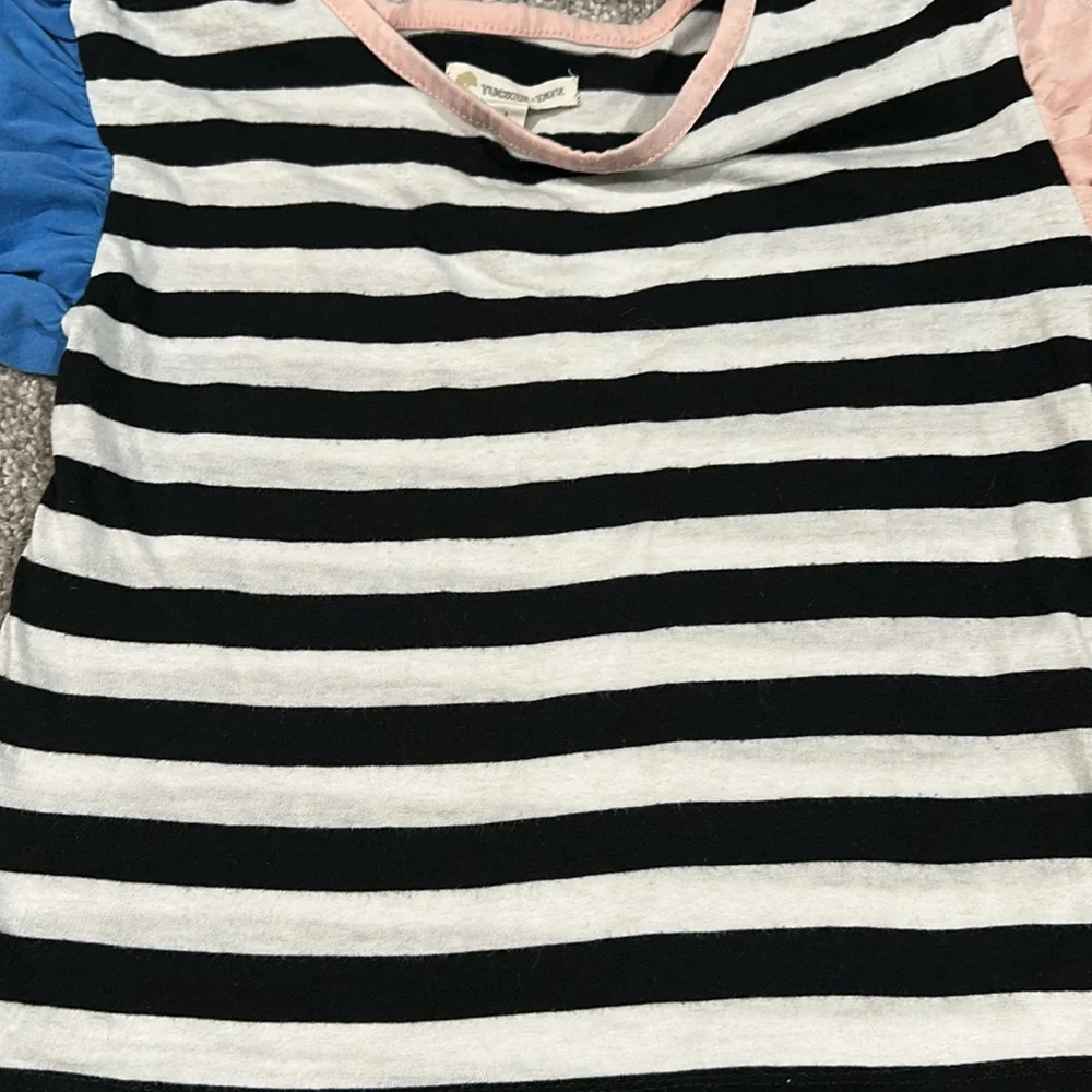 Tucker + Tate spring summer striped ruffle sleeve pink and blue‎ short sleeve 3